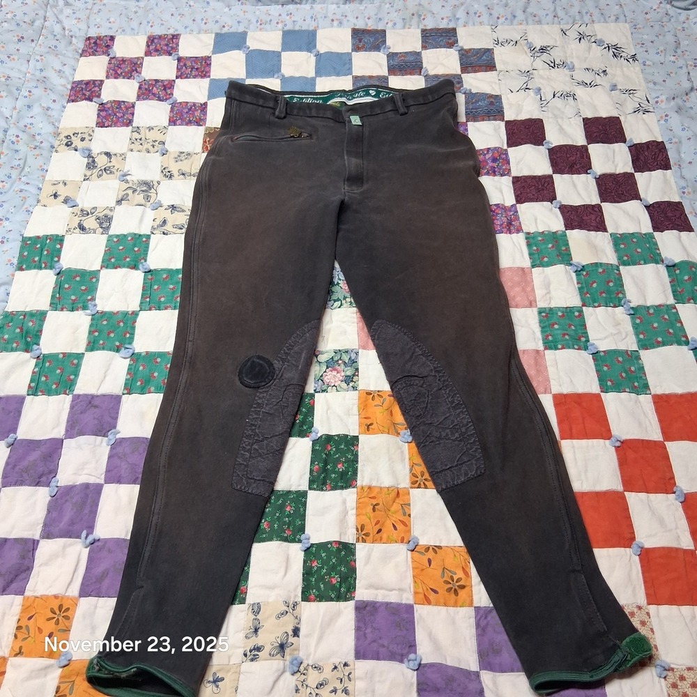 Private Edition‎ Gold Equestrian Riding Pants 32R 26x23 Black